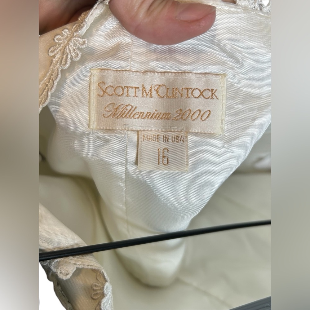 NWT Vintage Y2K Scott McClintock White Bridal Embroidered Chiffon Bustier 16 - Picture 6 of 8